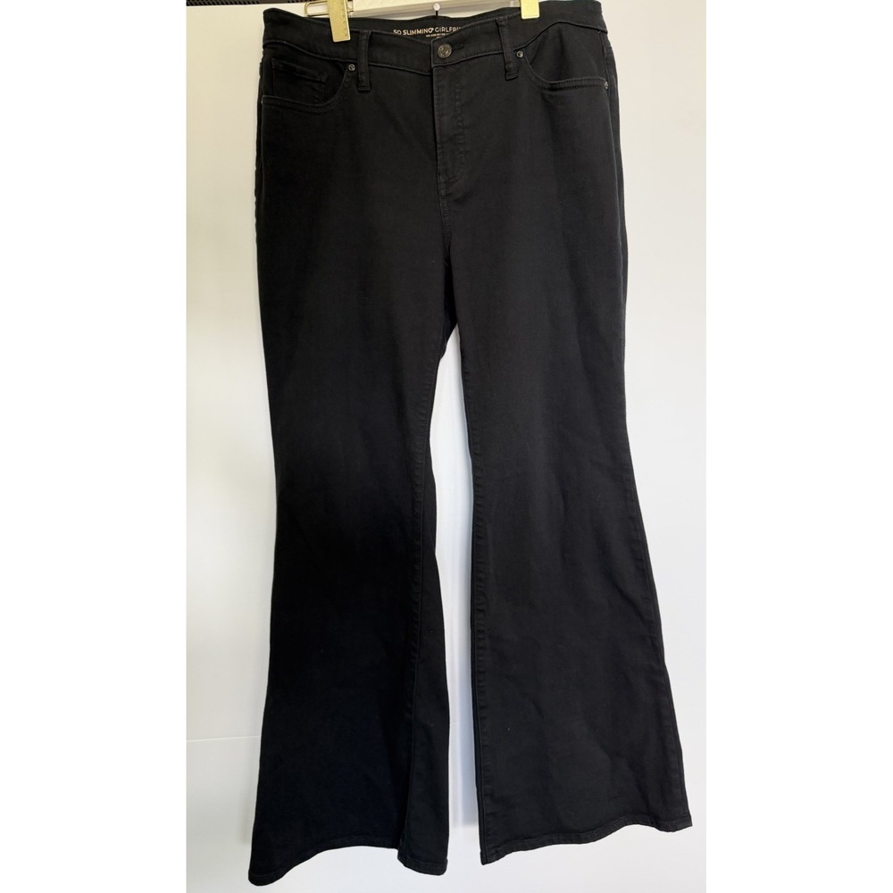 Chico's So Slimming Girlfriend Flare Black Jeans Chico Size 1R Bootcut